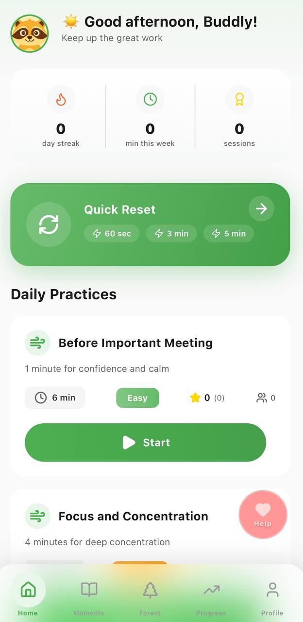 Buddly mobile app interface